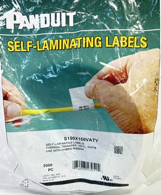 5,000 White Panduit Thermal Transfer Self-Laminating Cable Identification Labels - Image 1 of 4