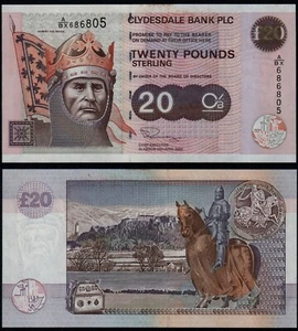 SCOZIA CLYDESDALE BANK PLC 20 STERLINE (P228e) 2003 UNC CON FOXING - Foto 1 di 1
