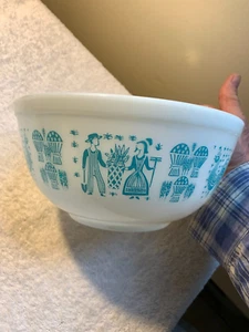 Vintage Pyrex Amish Butterprint 2 1/2 Quart Rührschüssel Türkis Druck #403 - Bild 1 von 12