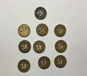 Teleférico 10 fichas Muni vintage San Francisco Transit Token MUNICIPAL RAILWAY - Imagen 1 de 2
