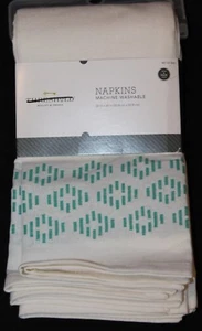 Threshold Napkins 4 pack Sour Cream ivory green new #1832 - Picture 1 of 6