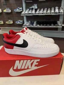 Nuevo en caja Talla 10🔥Nike COURT VISION LOW Zapatos de entrenamiento informales blancos/rojos para hombre DH0851-100 - Imagen 1 de 7