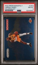 2022-23 Prizm Monopoly Lebron James Color Blast SSP PSA 8 CB-10 NBA Lakers