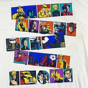 Men's Large DICK TRACY Vintage 90's Single Stitch Hanes T-Shirt Comic Book Movie - Picture 1 of 21