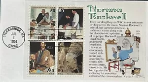 Fleetwood 2840 Norman Rockwell Souvenir Sheet Four Freedoms Official FDC - Picture 1 of 2