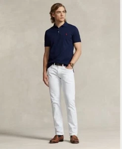 POLO RALPH LAUREN Men Jean White Varick Slim Straight Hemp Denim 36x32" NWT $125 - Picture 1 of 6