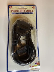NOS PC Parallel Port 6" LPT Printer Cable DB25 Male Centronics CN36 Male NEW - Picture 1 of 2