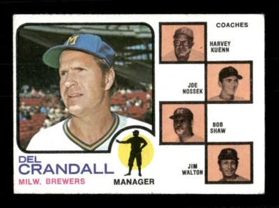 1973 Topps #646 Del Crandall EX Excellent Brewers MG Coaches/Harvey Kuenn/Joe No - Image 1 of 2