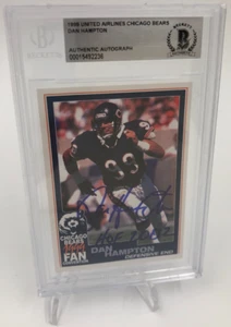 Carte DAN HAMPTON BECKETT AUTO signée 1999 UNITED AIRLINES CHICAGO BEARS - Photo 1 sur 10