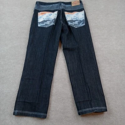 Jeans masculino vintage Platinum Gear 38 (38x30 real) azul reto folgado hip hop Y2K - Imagem 1 de 4