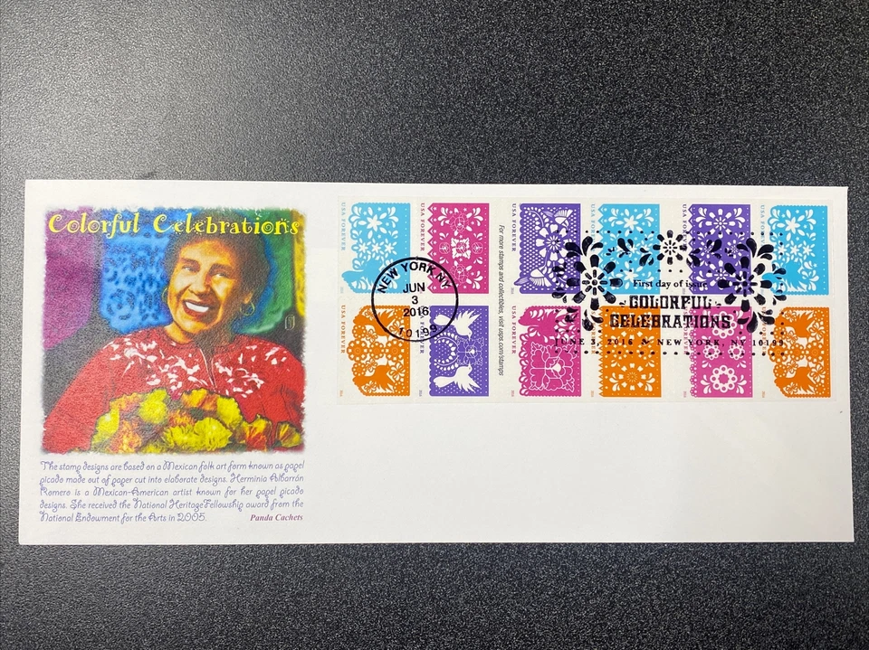 FDC #5081-90 Colors Celebrations Pane Of 12 On Panda Cachets Covers - Image 1 of 1