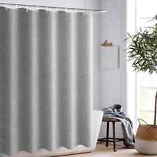 Imitation Linen Shower Curtain Solid Color Waterproof, Light Tight and Hole Free