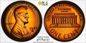 1970 S LINCOLN CENT PROOF 1C PR68 RB PCGS RAINBOW TONED GOLD SHIELD PF68 SKU3284 - Picture 1 of 3