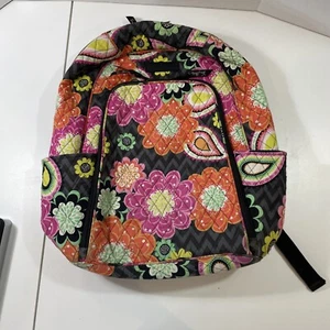Vera Bradley Full Size Campus Backpack Ziggy Zinna Pattern Floral VG Condition - Imagen 1 de 14