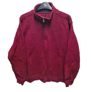 Arrow Sweater Jumper Men's Red Quarter-Zip High Neck Long Sleeve Size L - Picture 1 of 9