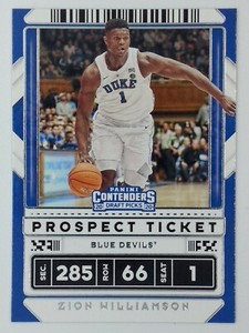 2020-21 Panini Contenders Draft Picks Prospect Ticket Zion Williamson #13