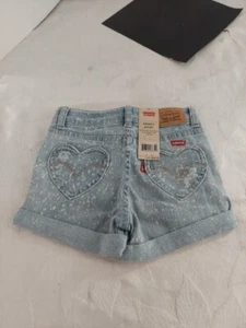 Levi Shorty Short Denim Shorts Adjustable Waistband Slim Through Hip 6R - Picture 1 of 9