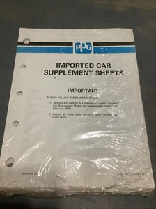 VINTAGE 1991 PPG INDUSTRIES IMPORTED CAR SUPPLEMENT SHEETS - Picture 1 of 2
