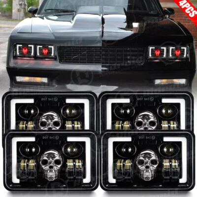 Faros LED de haz alto bajo RGB de 4x6 pulgadas para Chevrolet Monte Carlo 1980-1988 4 piezas Foto 1 de 4