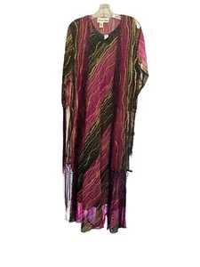 Jessica Taylor Sleeveless Maxi Dress Medium With Shawl Whimsy Sequins Fairy Y2K - Picture 1 of 13