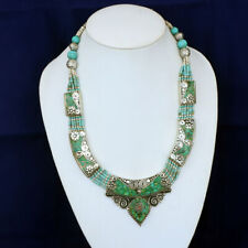 Joyas Handcrafted made green turquoise necklaces Juweliersware Jaipur Jewelry