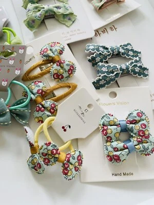 16PCs Girl Hair Clips Toddler Hairpins Pom Pom Ball Hair Ties Ribbon Bow Au - image 1 of 4