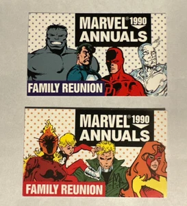 1990 Marvel Annuals Family Reunion Promo Cards Rare Avengers Punisher & X-Men - Picture 1 of 6