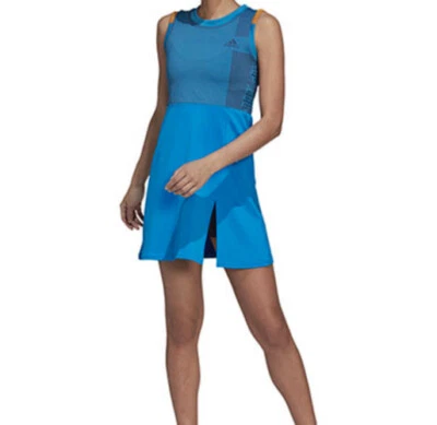 Women’s Adidas Premium Tennis Dress Primeknit Aeroready HA7623 Blue Size Small - Image 1 of 4