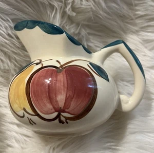 VTG Purinton Pottery Creamer Small Pitcher Hand Painted Fruit Apple Pear - Picture 1 of 9