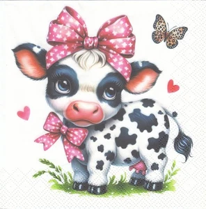 1 Lunch Papier Serviette Napkin (RS216) niedliche kleine Kuh - Bild 1 von 1