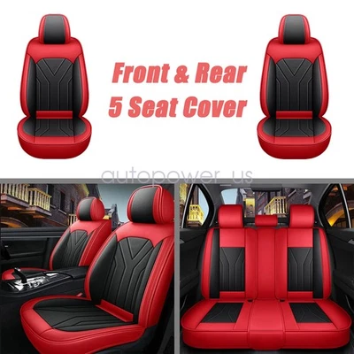For Honda Full Set PU Leather Car 5 Seat Covers Front & Rear Protector Cushion Foto 1 de 4