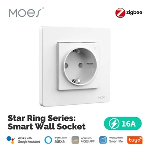 MOES ZigBee enchufe empotrado 16A enchufe inteligente temporizador Alexa Google APP - Imagen 1 de 19