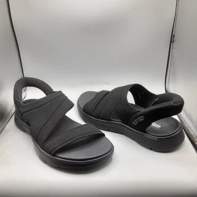 Sandalias sin cordones Skechers Go Walk Flex para mujer 8M negras A24 Foto 1 de 4