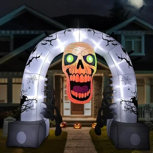 Arco inflable gigante de 12 pies para casa castillo decoración inflable de Halloween con luces LED - Imagen 1 de 7