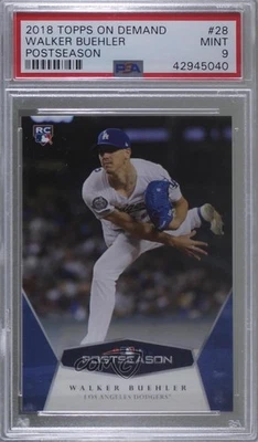 2018 Topps On Demand MLB Postseason /874 Walker Buehler #28 PSA 9 MINT Rookie RC - Image 1 of 2