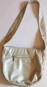 Pinky Purse (made in USA) Champaign Gold Genuine Leather Studed Purse New - Picture 1 of 7