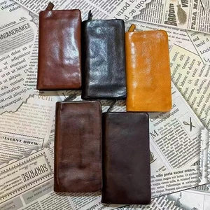 Genuine Leather Wallet for Women Vitnage Zip Wallet Purse Money Clip Card Holder - Picture 1 of 11