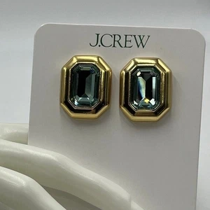 J. Crew grüne facettierte Kristall Glitzer Stein Gold Ohrstecker Schmuck Box Ohrringe Neu mit Etikett NEU - Bild 1 von 10