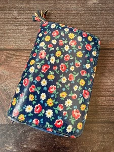 Cath Kidston Cotton PVC flowers pattern blue wallet purse - Picture 1 of 10