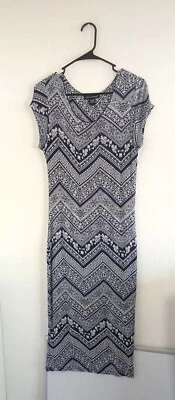 American Dream Women's Juniors Soft Rayon Stretch Scoop Neck Zig Zag Dress Large - Image 1 of 4