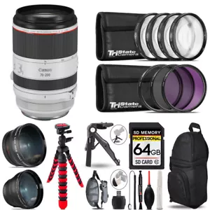 Canon RF 70-200mm IS USM Lens - 3 Lens Kit + Tripod + Backpack - 64GB Kit - Picture 1 of 7