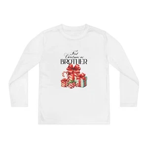 Brother First Christmas Long Sleeve Tee, Sibling Xmas Shirt - Picture 1 of 13