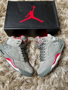 jordan 5 grey and red