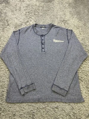 Suéter Marithe Francois Girbaud Hombres Grande Gris Brezo Tejido Térmico Henley De Colección Foto 1 de 4