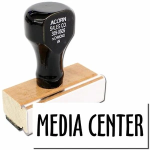 Media Center Rubber Stamp Size 1/2" Tall x 1-5/8" Wide - Picture 1 of 5