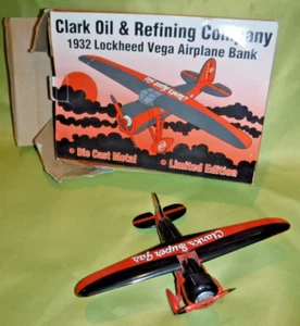 Clark Oil Refining Company 1932 Lockheed Vega Airplane Bank DieCast w/ box - Picture 1 of 9