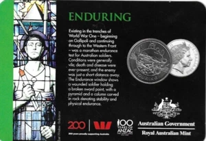 2018 – “ENDURING” 100 YEARS OF ANZAC - ROYAL AUSTRALIAN MINT - LEGACY $0.20 card - Picture 1 of 2