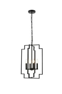 Pendant Chandelier Light Fixture Black Mid-century Modern Dining Room or Bedroom - Picture 1 of 8