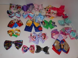 A COLLECTION OF DISNEY HAIR BOW TIE CLIPS VARIOUS STYLES AND DESIGNS - Picture 1 of 8