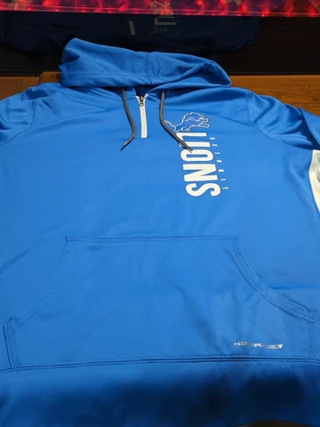 Majestic Women NFL Detriot Lions Hoodie Blue XXL Therma Base Cover